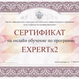 Сертификат на онлайн-курс, программа Expertx2